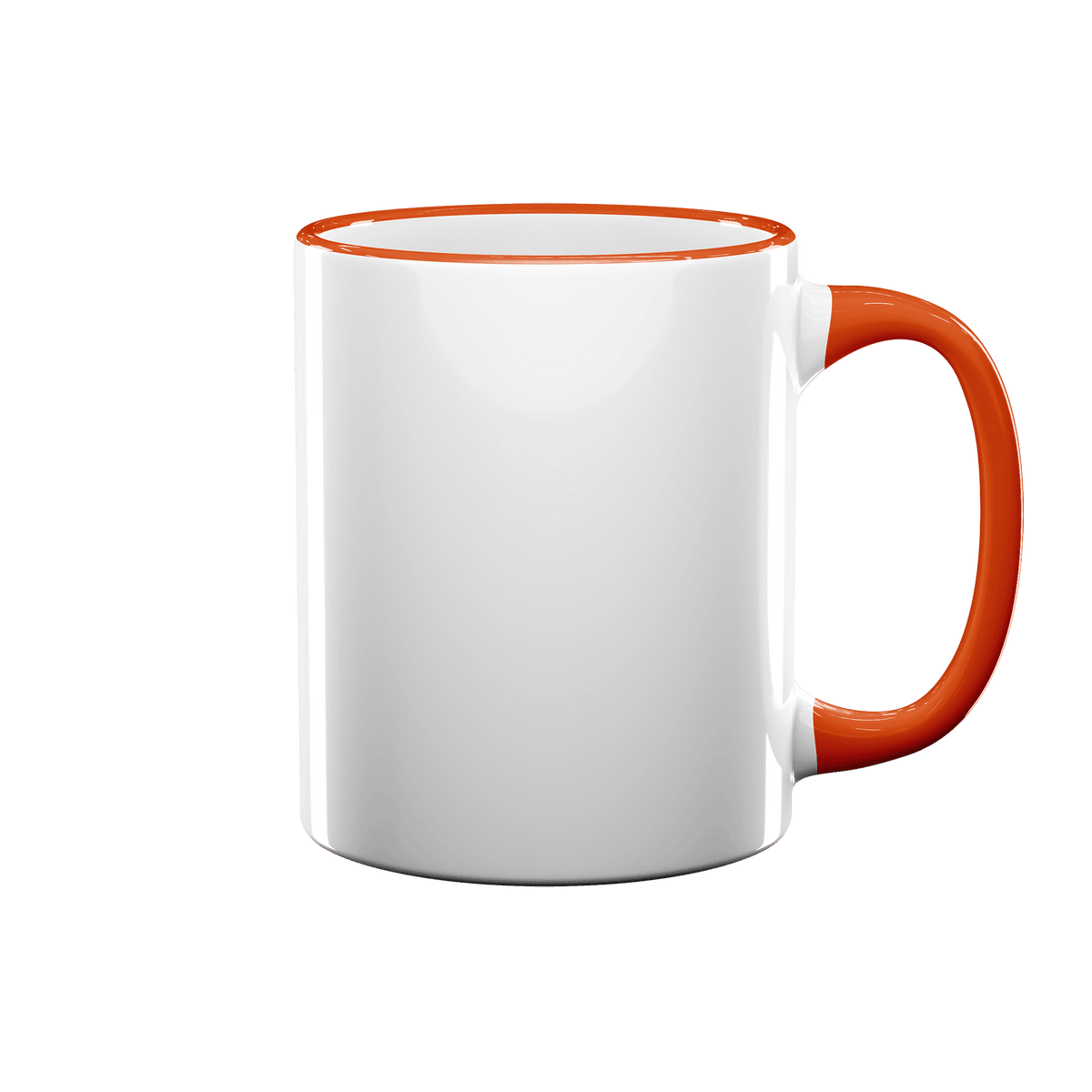 11 oz Rim & Handle Colored Mug - Orange , Accent Mugs , PHOTO USA