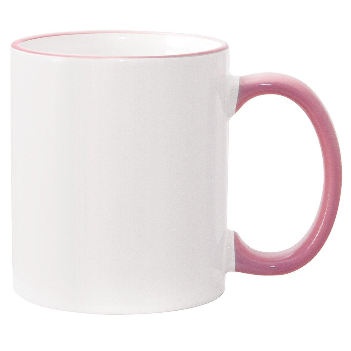 11 oz Rim & Handle Colored Mug - Pink , Accent Mugs , PHOTO USA