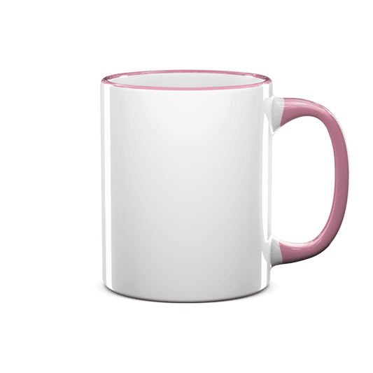 11 oz Rim & Handle Colored Mug - Pink , Accent Mugs , PHOTO USA