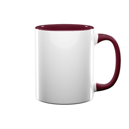 11 oz Inner & Handle Colored Mug - Maroon , Accent Mugs , PHOTO USA