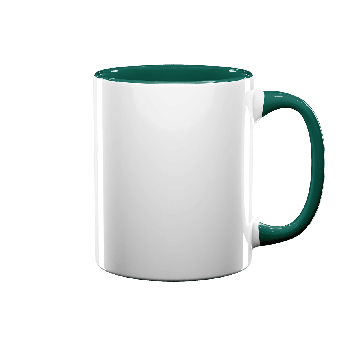 11 oz Inner & Handle Colored Mug - Green , Accent Mugs , PHOTO USA