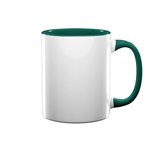11 oz Inner & Handle Colored Mug - Green , Accent Mugs , PHOTO USA