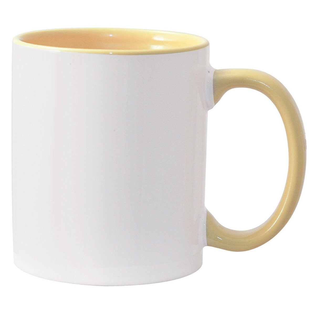 11 oz Inner & Handle Colored Mug - Yellow , Accent Mugs , PHOTO USA