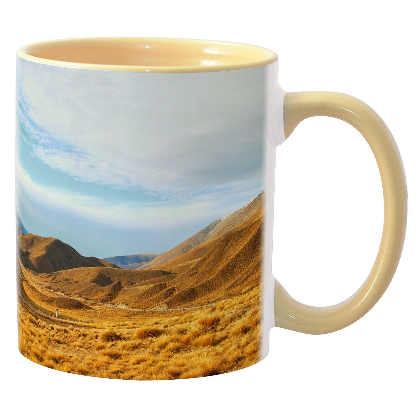 Café Pilon Inspired 11 Oz Mug With Yellow Handle & Interior 