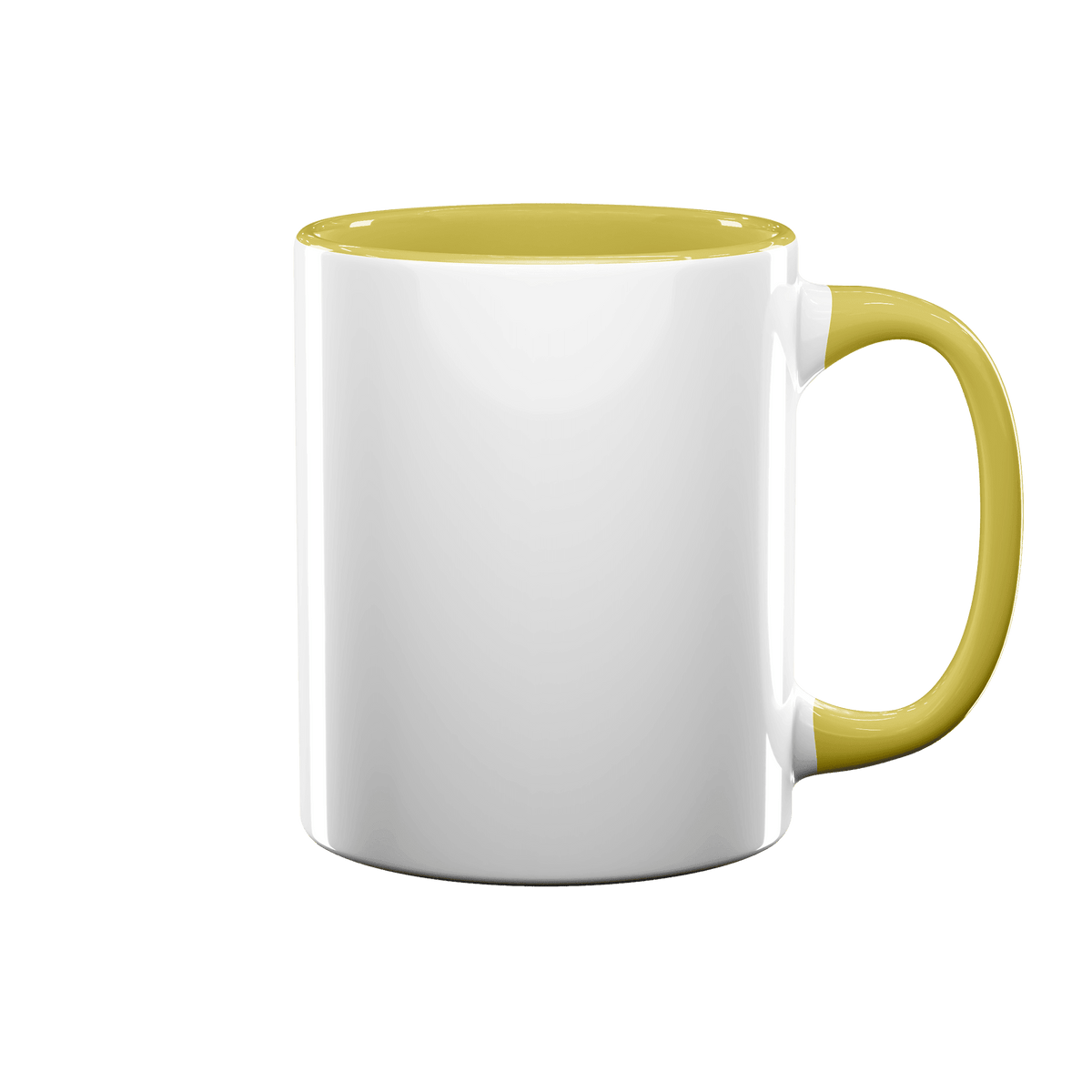 11 oz Inner & Handle Colored Mug - Yellow , Accent Mugs , PHOTO USA