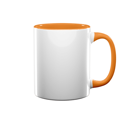 11 oz Inner & Handle Colored Mug - Orange – Blank Sublimation Mugs