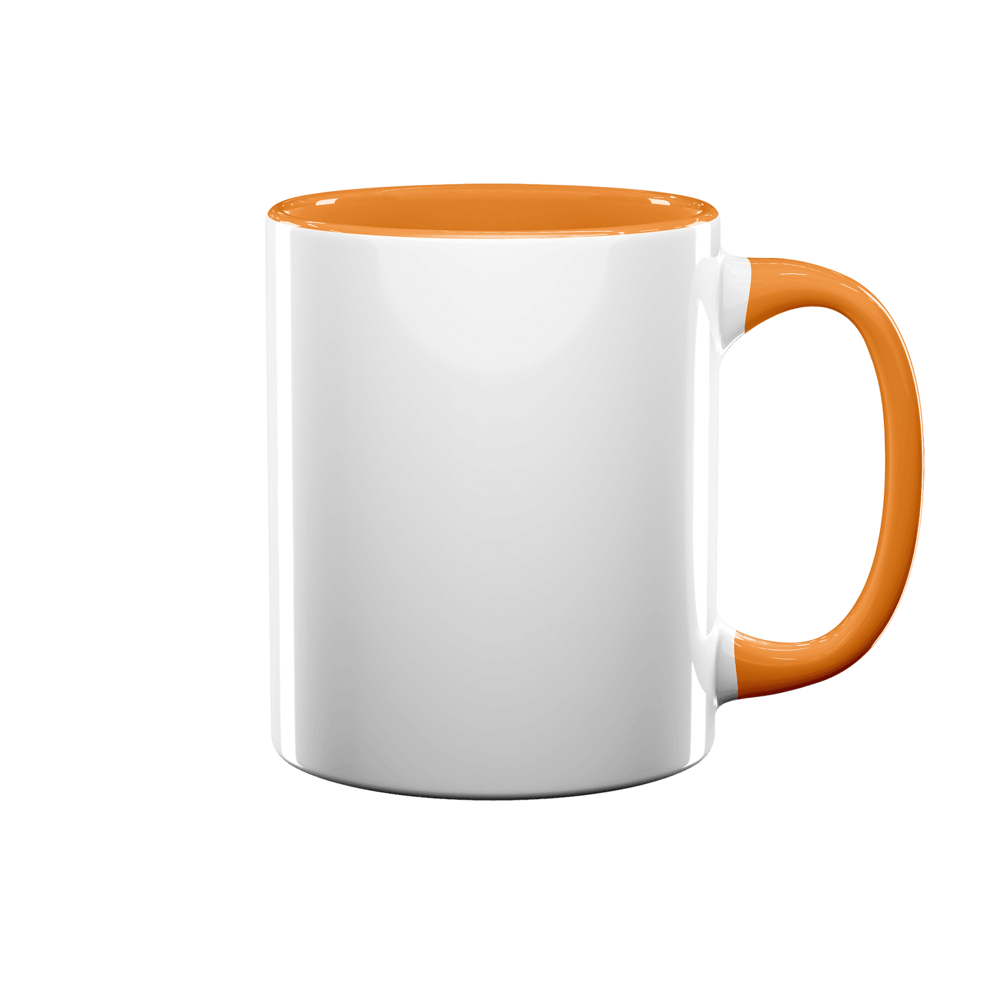 11 Oz Orange Inside and Handle Sublimation Blank Mugs With Brown Mail Order  Box Case Of 6