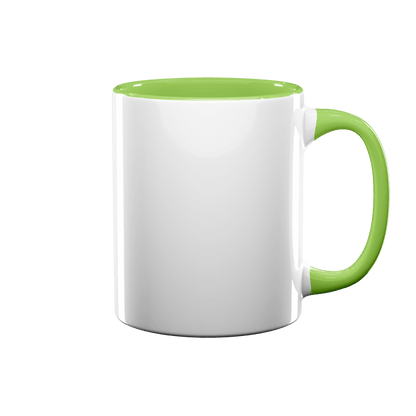 11 oz Inner & Handle Colored Mug - Light Green , Accent Mugs , PHOTO USA
