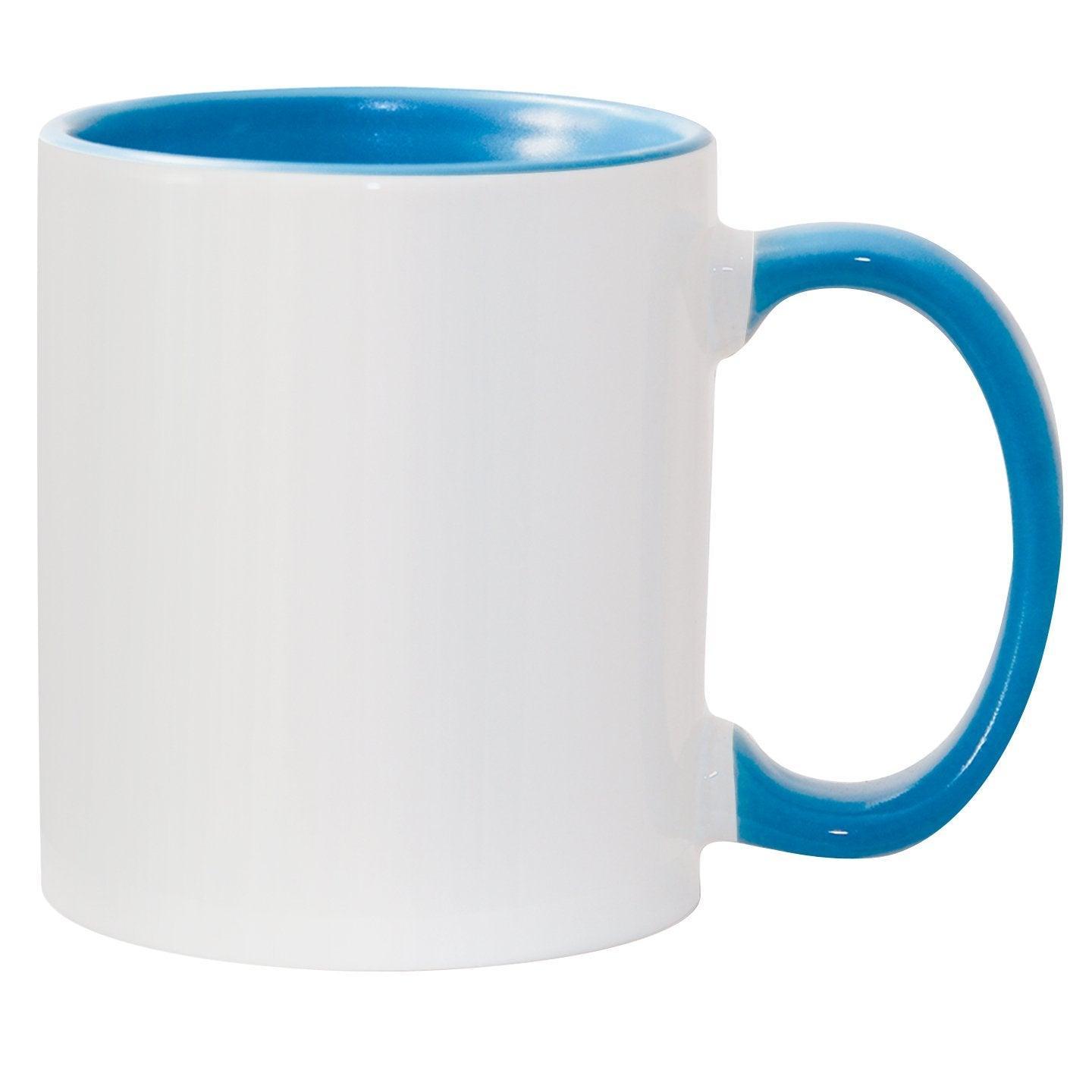 Quaff Mug Inner Color:blue 11 oz Inner & Handle Colored Mug - Light Blue – Blank Sublimation Mugs