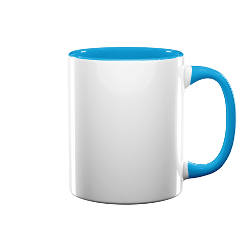 11 oz Inner & Handle Colored Mug - Light Blue , Accent Mugs , PHOTO USA