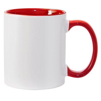 11 oz Inner & Handle Colored Mug - Red , Accent Mugs , PHOTO USA