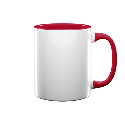 11 oz Inner & Handle Colored Mug - Red , Accent Mugs , PHOTO USA