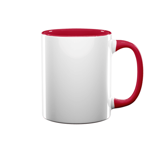 11 oz Inner & Handle Colored Mug - Red , Accent Mugs , PHOTO USA