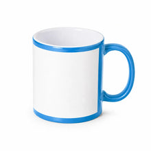 ORCA 11 oz. Sublimation Ceramic Mug with Decal White Patch Blanks - Blue, sublimation blank