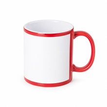 ORCA 11 oz. Sublimation Ceramic Mug with Decal White Patch Blanks - Red, sublimation blank