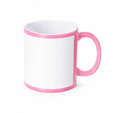 ORCA 11 oz. Sublimation Ceramic Mug with Decal White Patch Blanks - Pink, sublimation blank