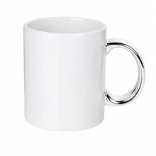 11 oz. plated sublimation ceramic mug, silver handle