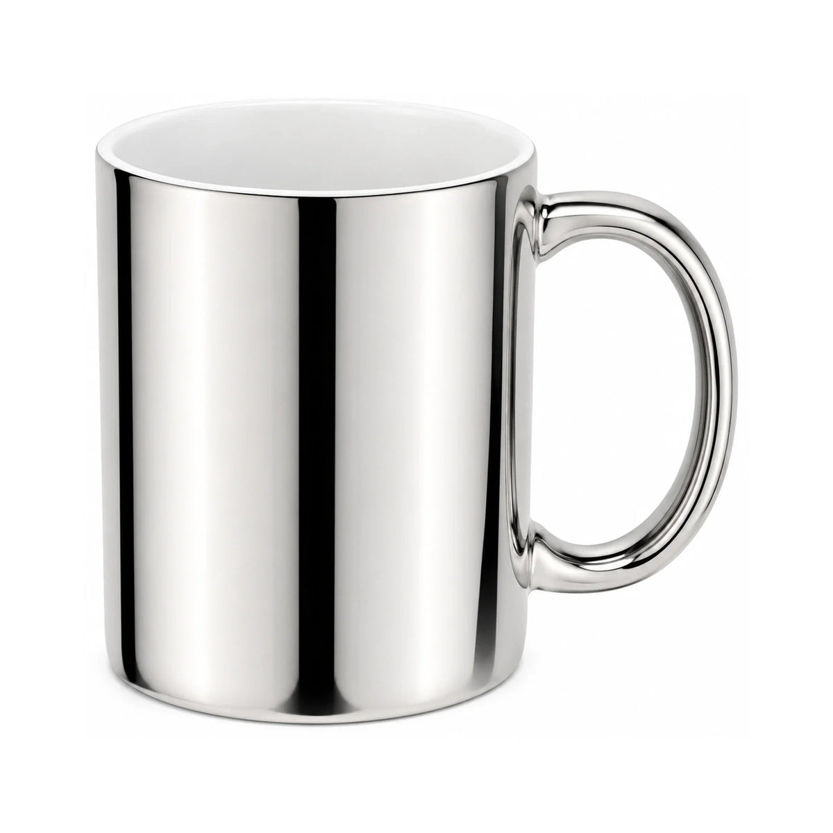11 oz. plated sublimation ceramic mug, full silver