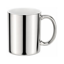11 oz. plated sublimation ceramic mug, full silver