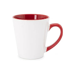 12 oz. two-tone sublimation ceramic latte mug, red