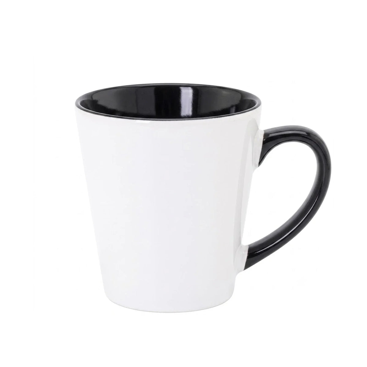 12 oz. two-tone sublimation ceramic latte mug, black