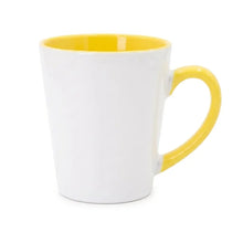 12 oz. two-tone sublimation ceramic latte mug, yellow