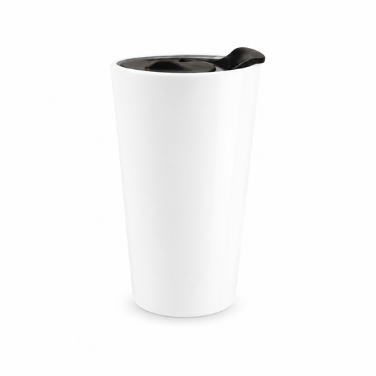 ORCA 12 oz. Double-Wall Ceramic Travel Mug - Black Lid