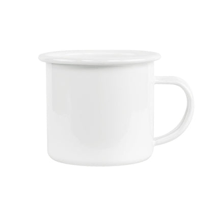 12 oz Fine SS Enamel Cup - White Rim , Sublimation Enamel Cup , PHOTO USA