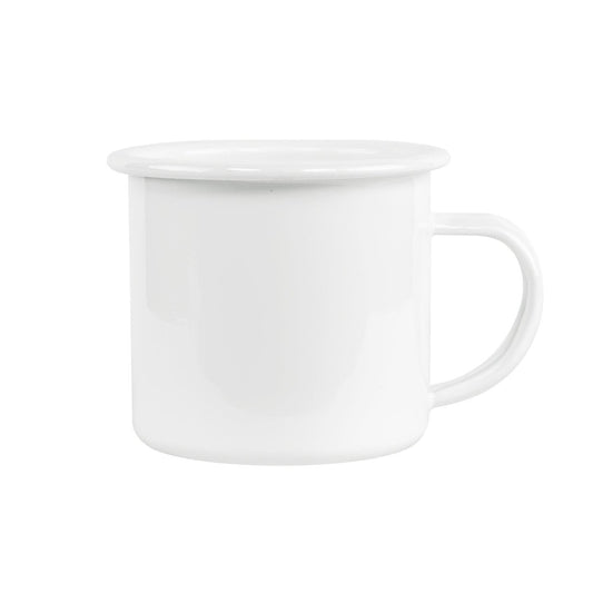 12 oz Fine SS Enamel Cup - White Rim , Sublimation Enamel Cup , PHOTO USA