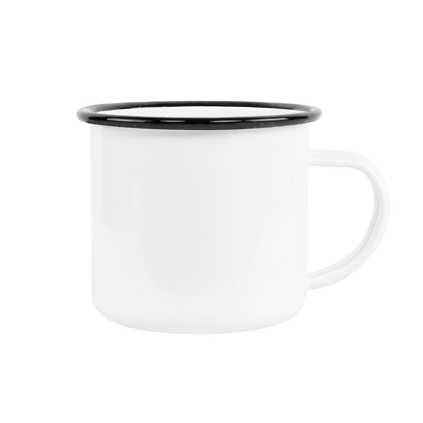 Blank Enamel Mug- Bulk 16oz Speckled Two Tone Enameled Steel Cup with  Stainless Rim