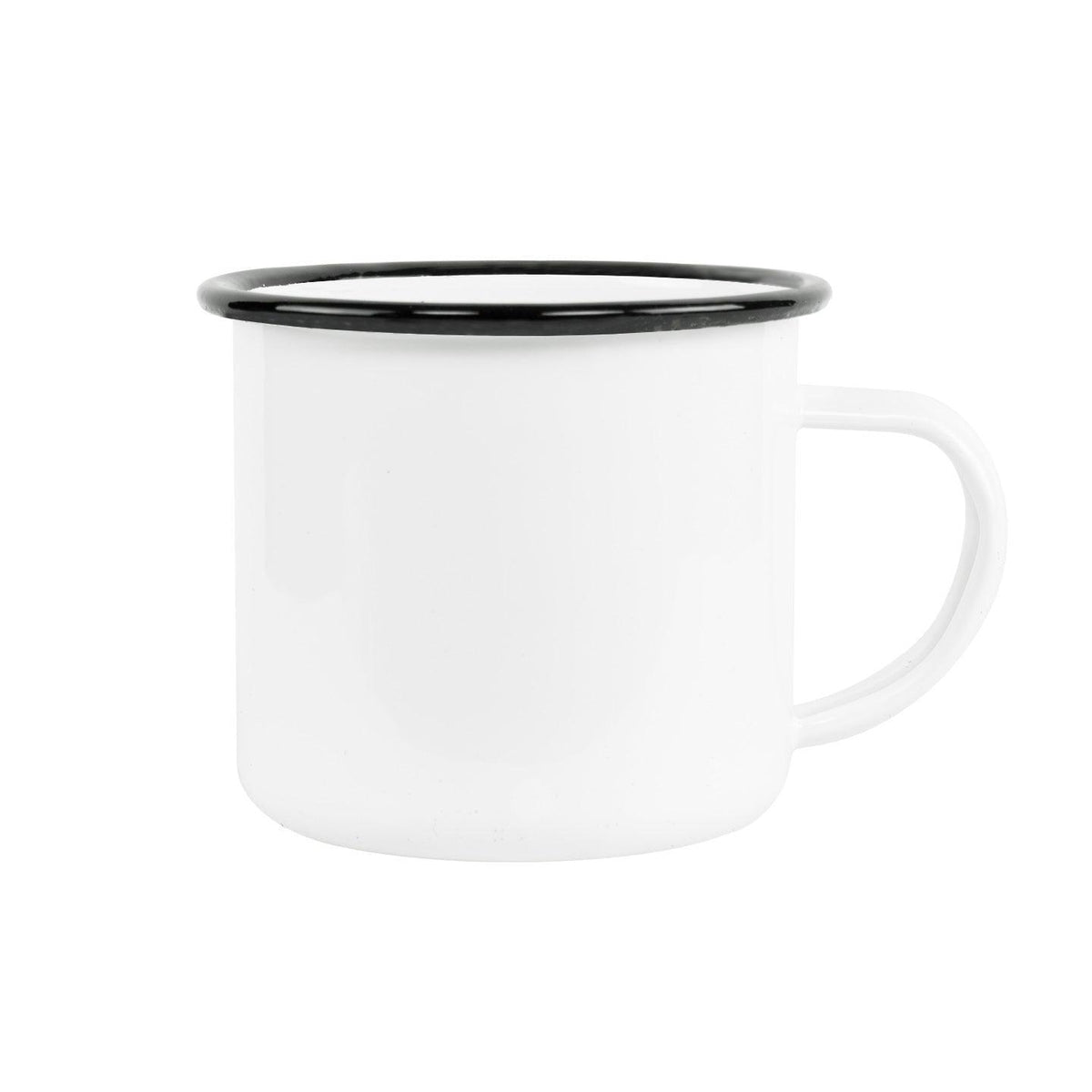12 oz Camper Enamel Cup - Black Rim , Sublimation Enamel Cup , PHOTO USA