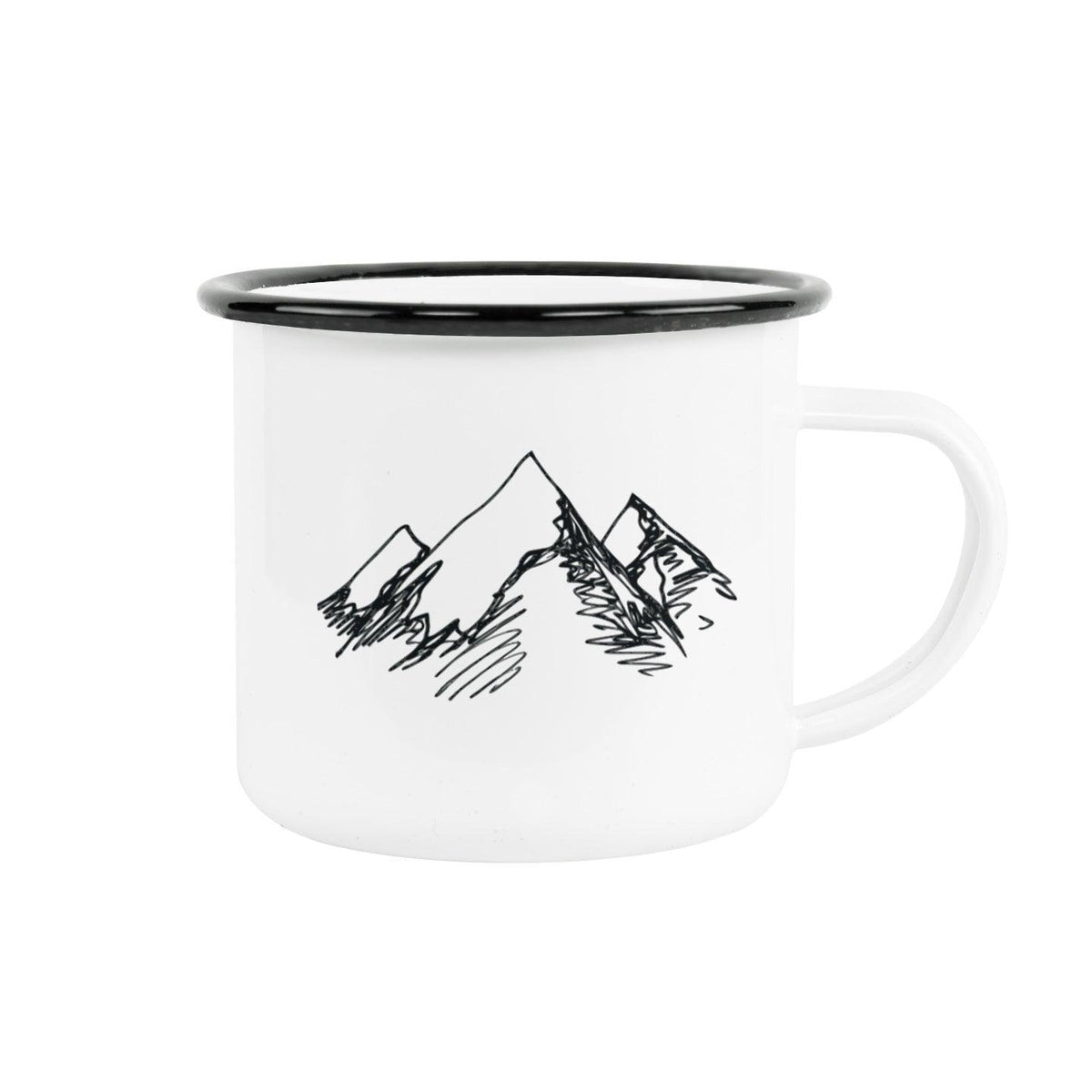 12 oz Camper Enamel Cup - Black Rim , Sublimation Enamel Cup , PHOTO USA