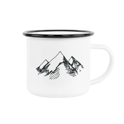 12 oz Camper Enamel Cup - Black Rim , Sublimation Enamel Cup , PHOTO USA