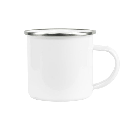 12 oz Fine SS Enamel Cup - Silver Rim , Sublimation Enamel Cup , PHOTO USA