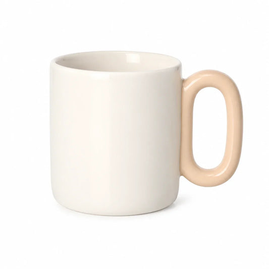 ORCA 12 oz. New Bone China Mug with Colored Oval Handle Blanks - Light Pink, sublimation blank