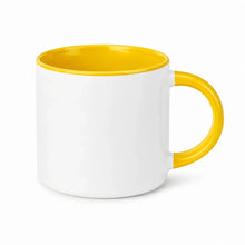 ORCA 14 oz. Inner/Handle Color Stoneware Coffee Mug Blanks - Light Yellow, sublimation blank