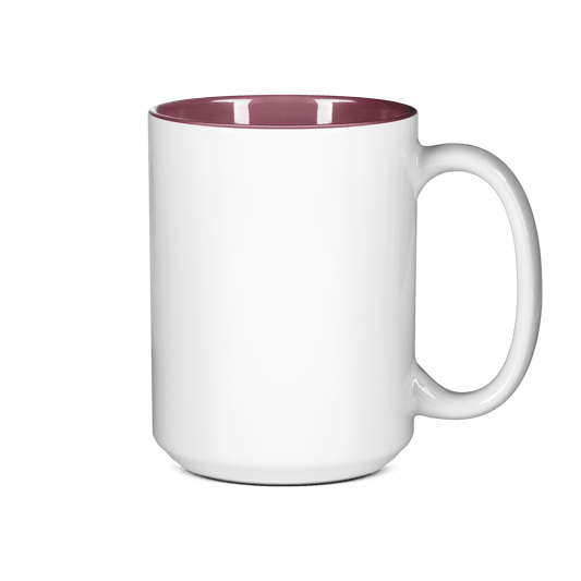 15 oz Two Tone Colored Mug - Maroon , Accent Mugs , PHOTO USA