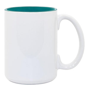 15 oz Two Tone Colored Mug - Green , Accent Mugs , PHOTO USA