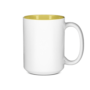 15 oz Two Tone Colored Mug - Yellow , Accent Mugs , PHOTO USA