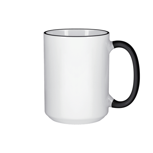 15 oz Rim & Handle Colored Mug - Black , Accent Mugs , PHOTO USA