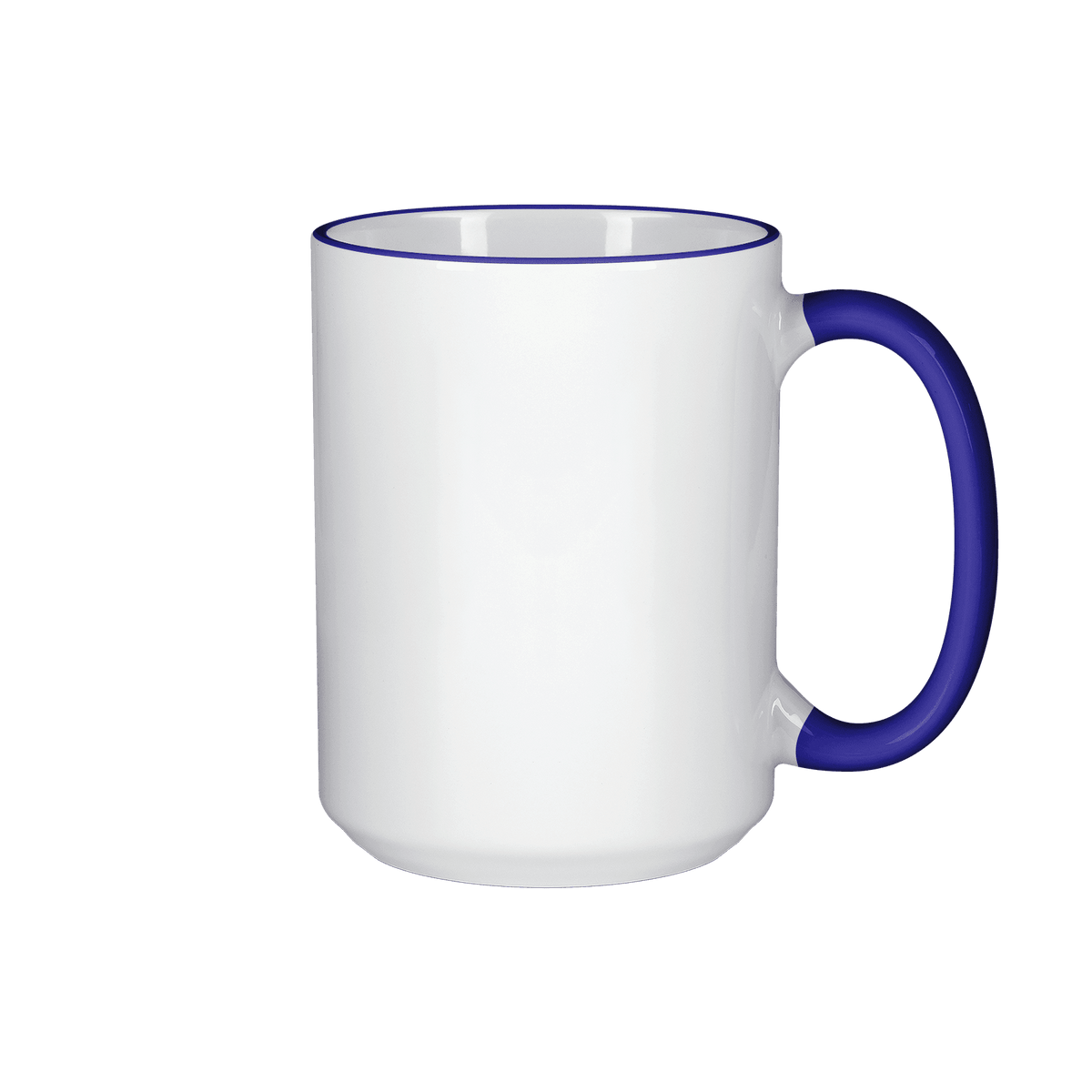 15 oz Rim & Handle Colored Mug - Blue , Accent Mugs , PHOTO USA