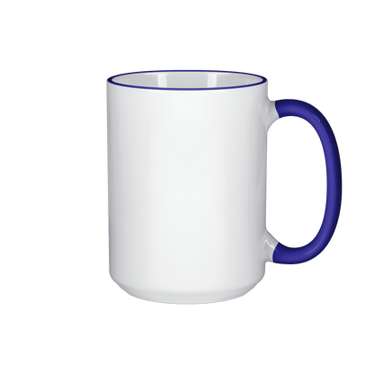 15 oz Rim & Handle Colored Mug - Blue , Accent Mugs , PHOTO USA