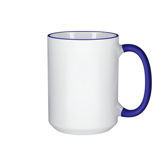 15 oz Rim & Handle Colored Mug - Blue , Accent Mugs , PHOTO USA