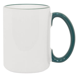 15 oz Rim & Handle Colored Mug - Green , Accent Mugs , PHOTO USA