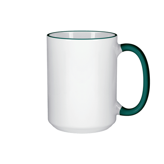 15 oz Rim & Handle Colored Mug - Green , Accent Mugs , PHOTO USA