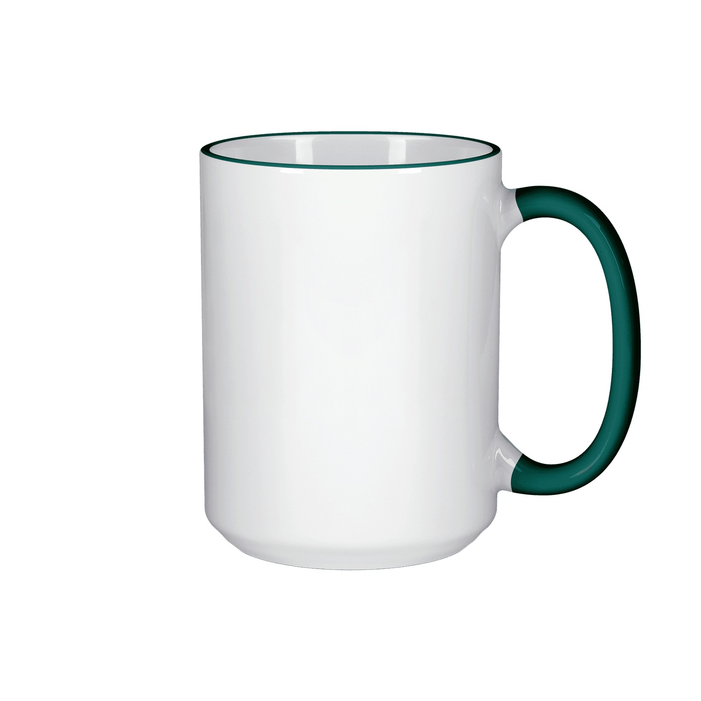 15 oz Rim & Handle Colored Mug - Green – Blank Sublimation Mugs