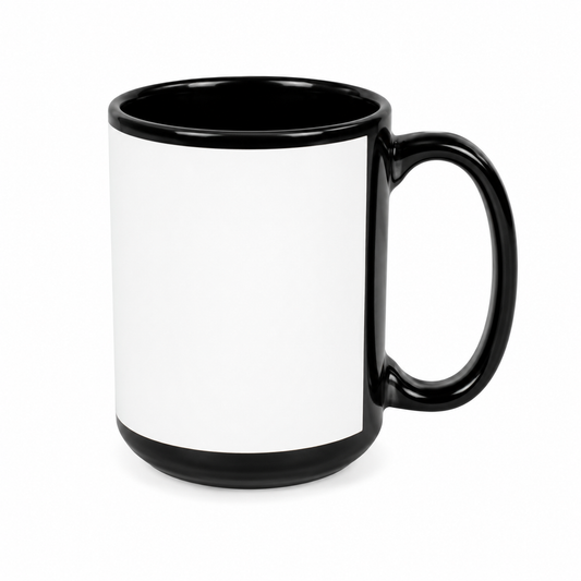 ORCA 15 oz. Black Ceramic Mug - White Silk-Screen Patch
