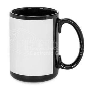 15 oz Ceramic Mug - Black with decal white patch - 3.7" x 7.9" - ORCA , Accent Mugs , PHOTO USA