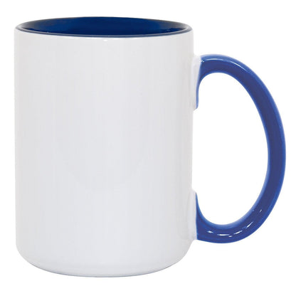 15 oz Inner & Handle Colored Mug - Blue , Accent Mugs , PHOTO USA