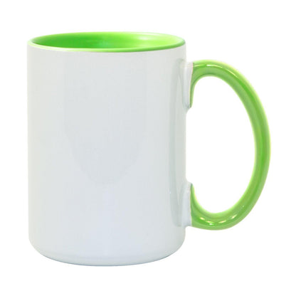 15 oz Inner & Handle Colored Mug - Light Green - PhotoUSA | Wholesale Sublimation Blanks & Fulfillment | ORCA® Coating